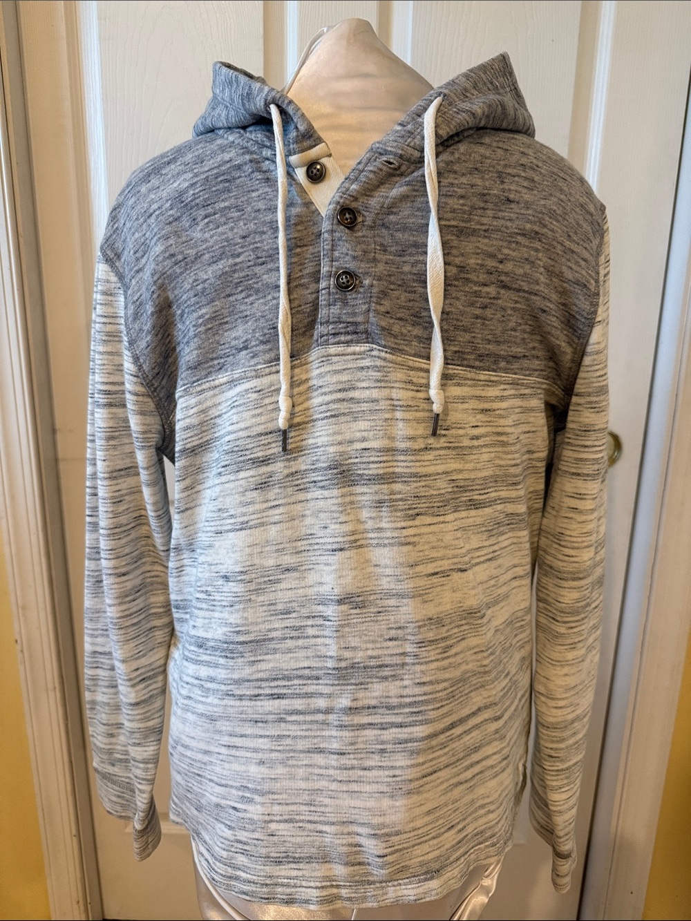 Men’s Lucky Brand Two-Tone Hooded Henley - Gray Label (sz- sm)